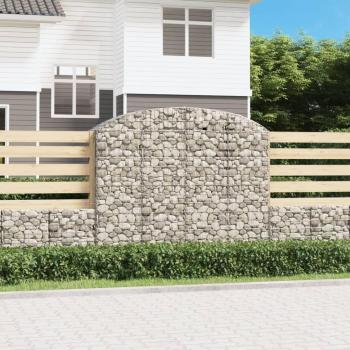 Cesta de gaviones forma arco hierro galvanizado 200 x 30 x 80/100 cm, 200 x 30 x 100/120 cm, 200 x 30 x 120/140 cm, Cesta gaviones