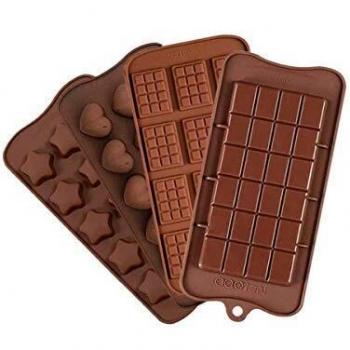 4 piezas de molde de silicona para chocolate, molde para dulces, molde para hornear de cocina, revestimiento antiadherente, anti-rotura, utilizado para hacer pastel de muffins de chocolate dulce
