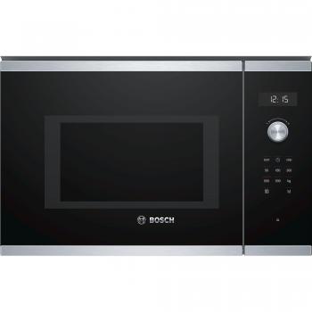 Microondas empotrable Bosch Serie 6 BFL554MS0, capacidad 25 L, potencia 900 W, color negro y acero inoxidable