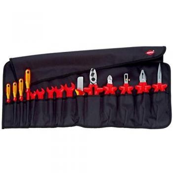 KNIPEX Funda portaherramientas 15 piezas con herramientas aisladas para trabajar en instalaciones eléctricasaislado 1000V 98 99 13