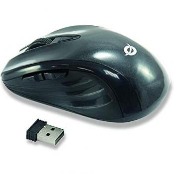 Conceptronic CLLM5BTRVWL - Ratón Inalámbrico Óptico, 1600 DPI, 5 Botones, Diseño Travel, Negro y Gris