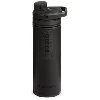 Grayl UltraPress Water Purifier Bottle, 500ml, Covert Black