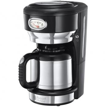 Russell Hobbs 21711-56 Retro - Cafetera de acero inoxidable con jarra térmica, color negro