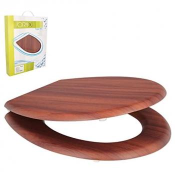 Asiento para Inodoro en Madera de Nogal con Bisagras Ajustables