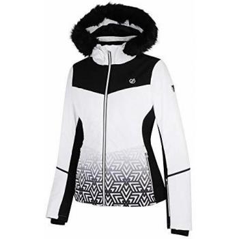 Dare 2b Iceglaze Waterproof & Breathable High Loft Insulated Faux Fur Hooded Ski & Snowboard Jacket with Detachable Snowskirt and Headphone Port Chaquetas aislantes Impermeables, Mujer, Blanco, 8