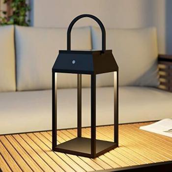 Lámpara solar LED 'Maleos' atenuable de aluminio moderno en negro