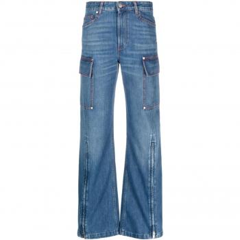 Stella McCartney Women's Zip Cargo Denim Jeans in Blue | Size 26 | 6D02463SPH584141