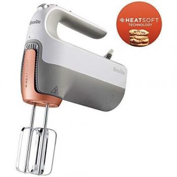 Breville HeatSoft VFM021X - Batidora manual eléctrica con varilla, batidores, ganchos para amasar y funda, 7 velocidades, motor de 270 W