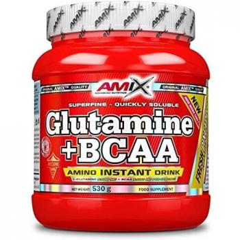 AMIX - Bcaa Glutamina - 530 Gramos - Complemento Alimenticio de Glutamina en Polvo - Reduce el Catabolismo Muscular - Óptimo para Deportistas - Sabor Piña - Aminoácidos Ramificados