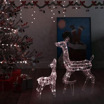 vidaXL Acrylic Reindeer Family Christmas Decoration 160 LED Warm White