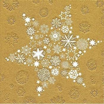 '16 servilletas relieve Estrella de Navidad oro