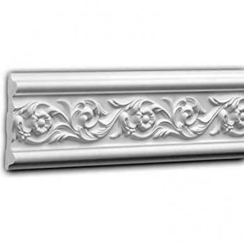 Moldura Decorativa de Estuco Rococó Barroco Blanca para Pared - 2 m