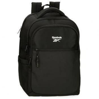 Mochila portaordenador Reebok Hamilton, dos compartimentos, 44 cm, color negro, adaptable a portátil y tablet, dimensiones 31x44x15 cm, fabricada en poliéster, capacidad de 20.46 litros