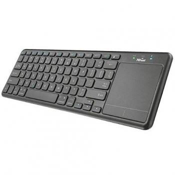 Trust Mida - Teclado Multimedia Bluetooth con Panel táctil XL Integrado, Color Negro