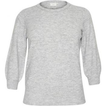 Kaffe Curve Plus Size Gray Melange Knit Pullover Sweater