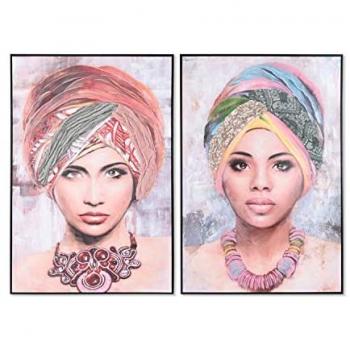 Cuadro Colonial Africana DKD Home Decor 80 x 3,5 x 120 cm (2 Unidades)