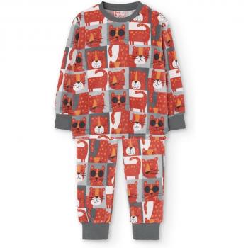 Pijama de niño de terciopelo con manga estampado Boboli