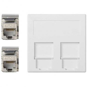 PLACA VOZ Y DATOS PLANA CG CON 2 CAT6F BLANCO SIMON 50003089-030