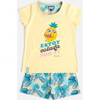 Pijama Mr. Wonderful manga corta piña para niña