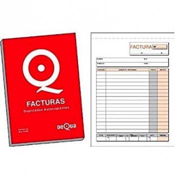 Talonario facturas Dequa 4º apaisado duplicado