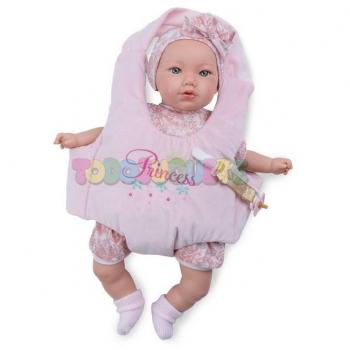 Muñeca Alina con Portabebé 45cm - MAR823 Marina & Pau