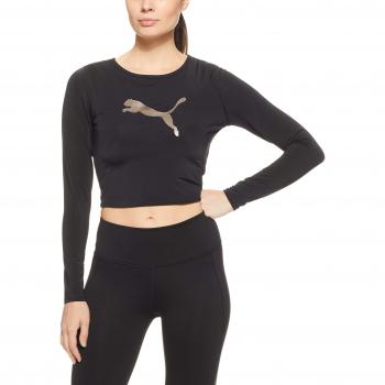 Puma Luxe Crop T-Shirt, Mujer, Black, M