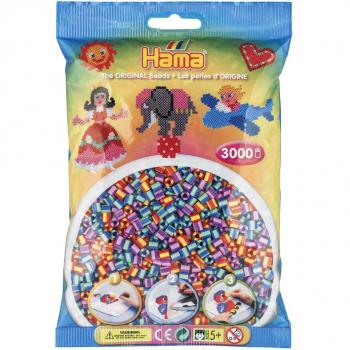Perlas Hama Midi Rayadas 3000 Piezas - Juguete Creativo para Niños
