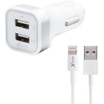 X-One Cargador Coche USB 2.1A + Cable LightningMFI