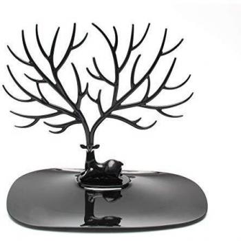 Soporte de joyería, collar, pulsera, soporte, soporte de pendiente, soporte de exhibición de almacenamiento en forma de árbol de asta de bosque para colgar o exhibir joyas, pulsera, collar