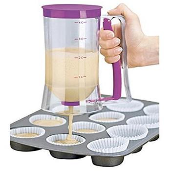akluer nuevo Cupcake dispensador de masa) ideal para hacer gofres, crepes, salsas y más de encendido alimentos – 4 taza capacidad