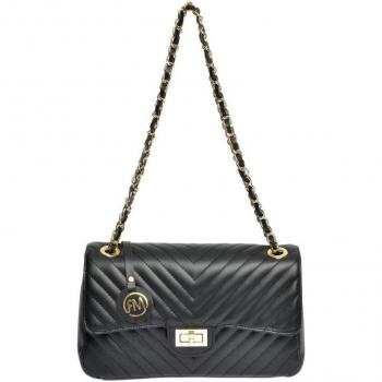 Bolso de hombro negro Roberta M de piel de vaca