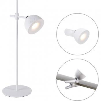 Lámpara de mesa LED recargable Maxima en color blanco, moderna y elegante