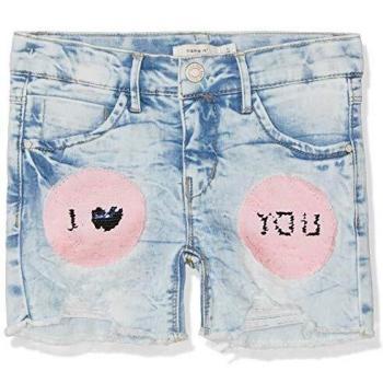 NAME IT Nkfsalli Dnmtalise 1157 Shorts W/Art Pantalones Cortos, Azul
