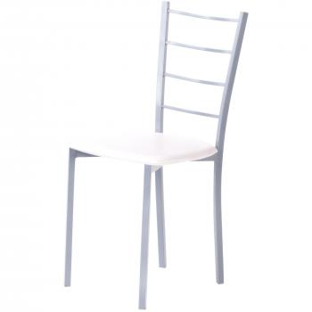 Portus Activa - Silla de cocina, asiento de polipiel de color blanco