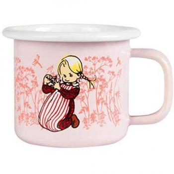 Muurla - Emil in Lonneberga Ida - Taza de lata esmaltada, 150 ml, color rosa