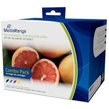 MediaRange MRHP950B951C cartucho de tinta Foto negro, Fotos cian, Foto magenta, Photo yellow Multipack 4 pieza