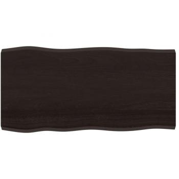 Tablero Mesa Madera Tratada Roble Borde Natural Gris 100x50x4cm