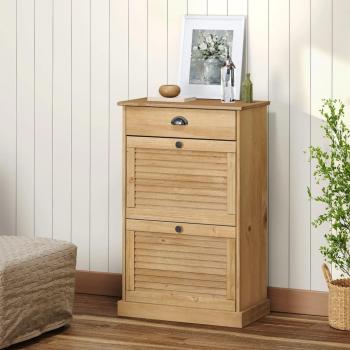 Zapatero VIGO 60x35x96 cm madera maciza de pino Marrón