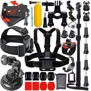 Leknes Kit de Accesorios de Deportes al Aire Libre para GoPro Hero 4 Kit de 3 + 3 2 1 Negro de Accesorios de Plata para GoPro SJ4000 SJ5000 Cámara de los Deportes