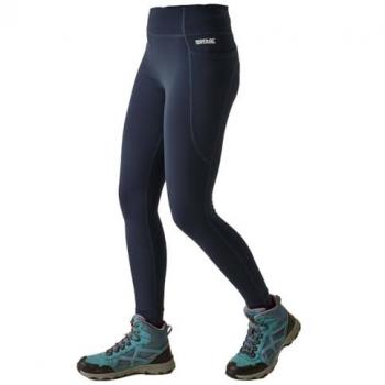 Regatta Women's Holeen Pro Compression Leggings Navy Size 14