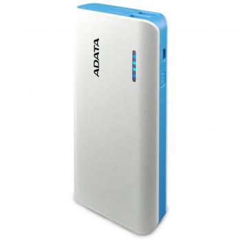 Cargador Portátil Adata PowerBank PT100, 10.000mAh, Blanco/Azul