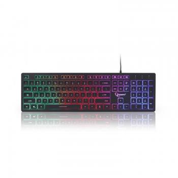Gembird Backlight Multimedia Keyboard ''Rainbow'', Black, US Layout