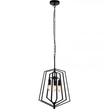 Lámpara colgante Slinky Acero dulce Negro mate 3 bombillas 55cm Ø 35 cm