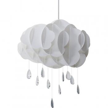 Lámpara de Techo Moderna Blanca Ailenne con Diseño de Nube y Gotas Acrílicas para Habitaciones Infantiles