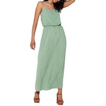 Only Winner Woven Green Dress with Drape and Ruffle Details for Women