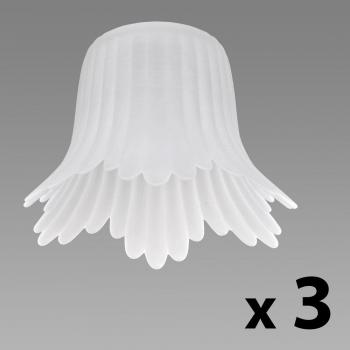 MiniSun - Set de 3 pantallas de repuesto para lámpara, de cristal satinado y estilo de campanilla