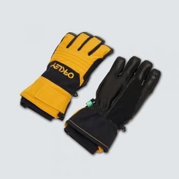 Guantes de nieve Oakley B1B para hombre, color negro y amarillo ámbar/opaco, talla S