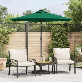 Sombrilla jardín vidaXL con luces LED, poste de acero, dimensiones 225x225x212 cm, colores disponibles: Blanco, Verde, Antracita
