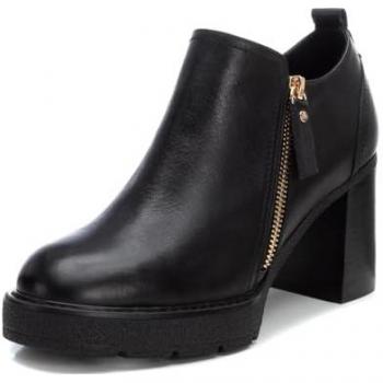 Botines de mujer Carmela de piel con cierre de cremallera, negros, casuales, altura de 5 a 8 cm