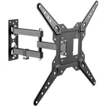 Soporte de pared orientable para TV de 23-55, doble brazo, inclinable, máximo 30 kg, color negro